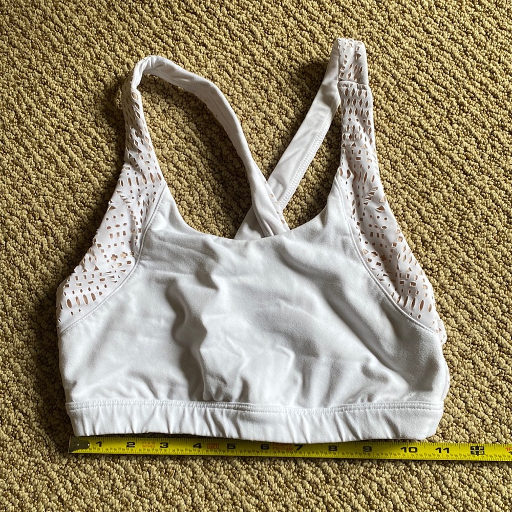 alo yoga white sports bra